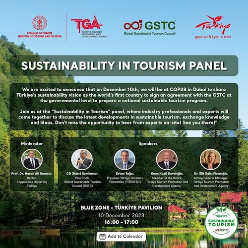 GSTC and TGA at COP28 “Sustainability in Tourism Panel” 
