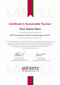 Certificate in Sustainable Tourism